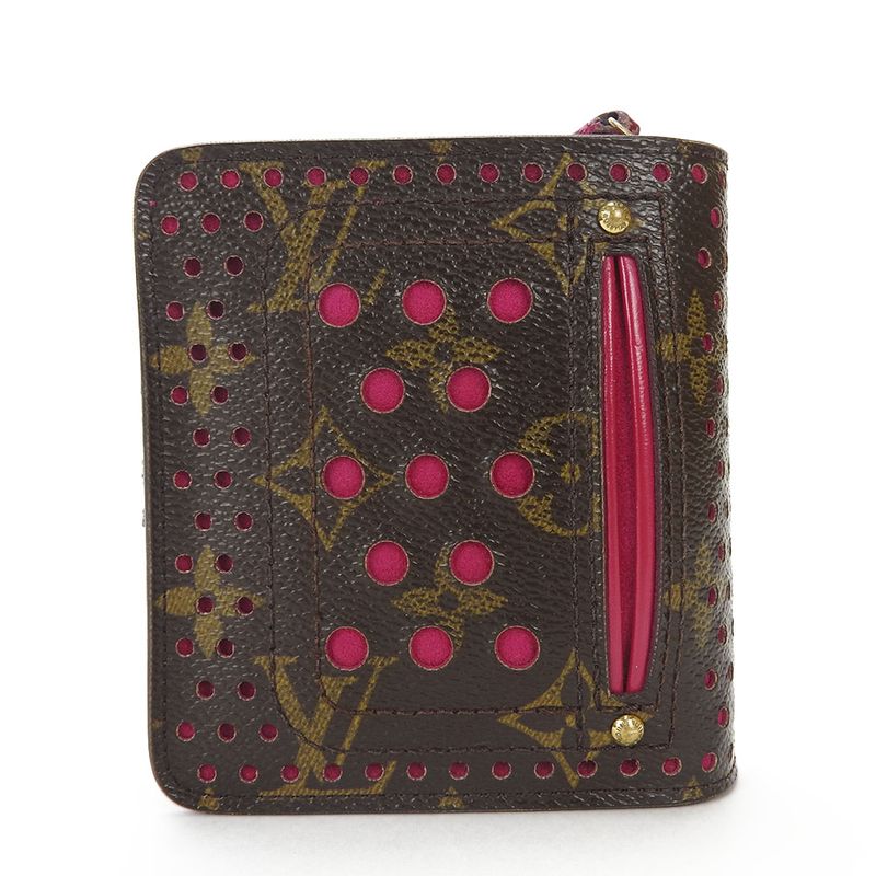 Louis Vuitton Bifold Wallet Monogram Perfo Fuchsia Brown Gold Hardware — view 3