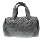 Chanel Quilted Caviar Leather Mini Boston Bag Black — view 2