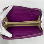 Bottega Veneta Round Zipper Long Wallet Purple Intrecciato — view 5