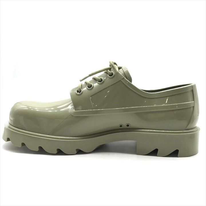 Bottega Veneta Stride Rubber Lace Up Shoes Khaki — view 6