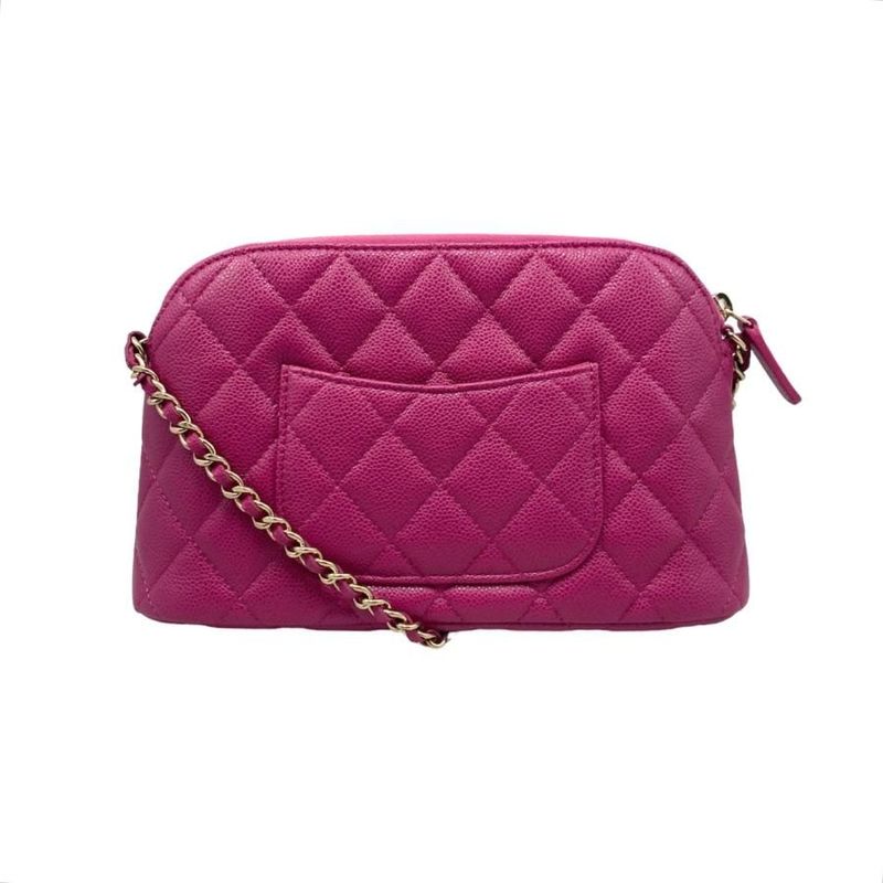 Chanel Shoulder Bag Classic Chain Clutch Quilted Caviar Leather Pink — view 2