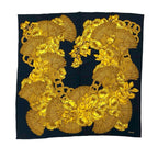 Chanel Tassel Floral Coco Mark Silk Scarf Apparel Accessories Black — view 3