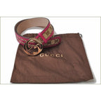 Gucci Belt GG Brown Beige Pink Fwcgg 8961 — view 9