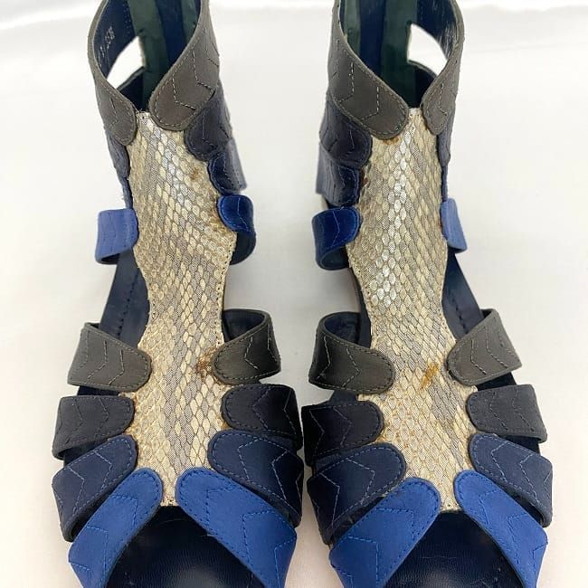 Christian Dior Gurkha Sandals Silver Blue Navy — view 8