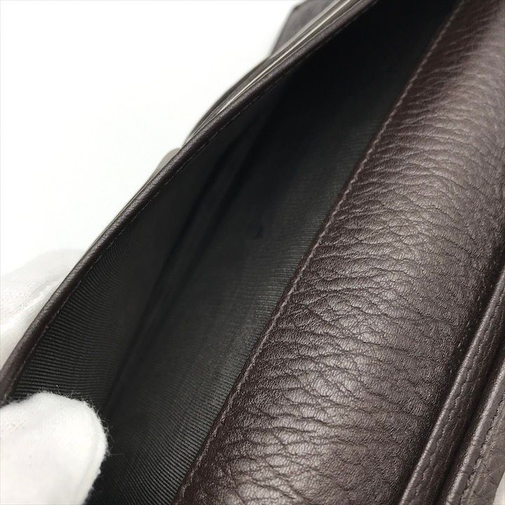 Gucci Geki Interlocking Sherry Line Leather Trifold Wallet Brown — view 8