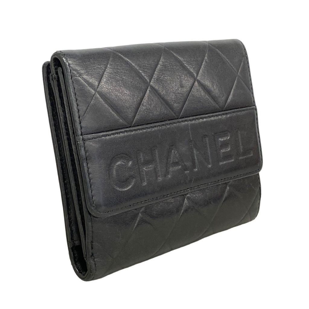 Chanel Wallet Quilted Lambskin Black Silver — view 2