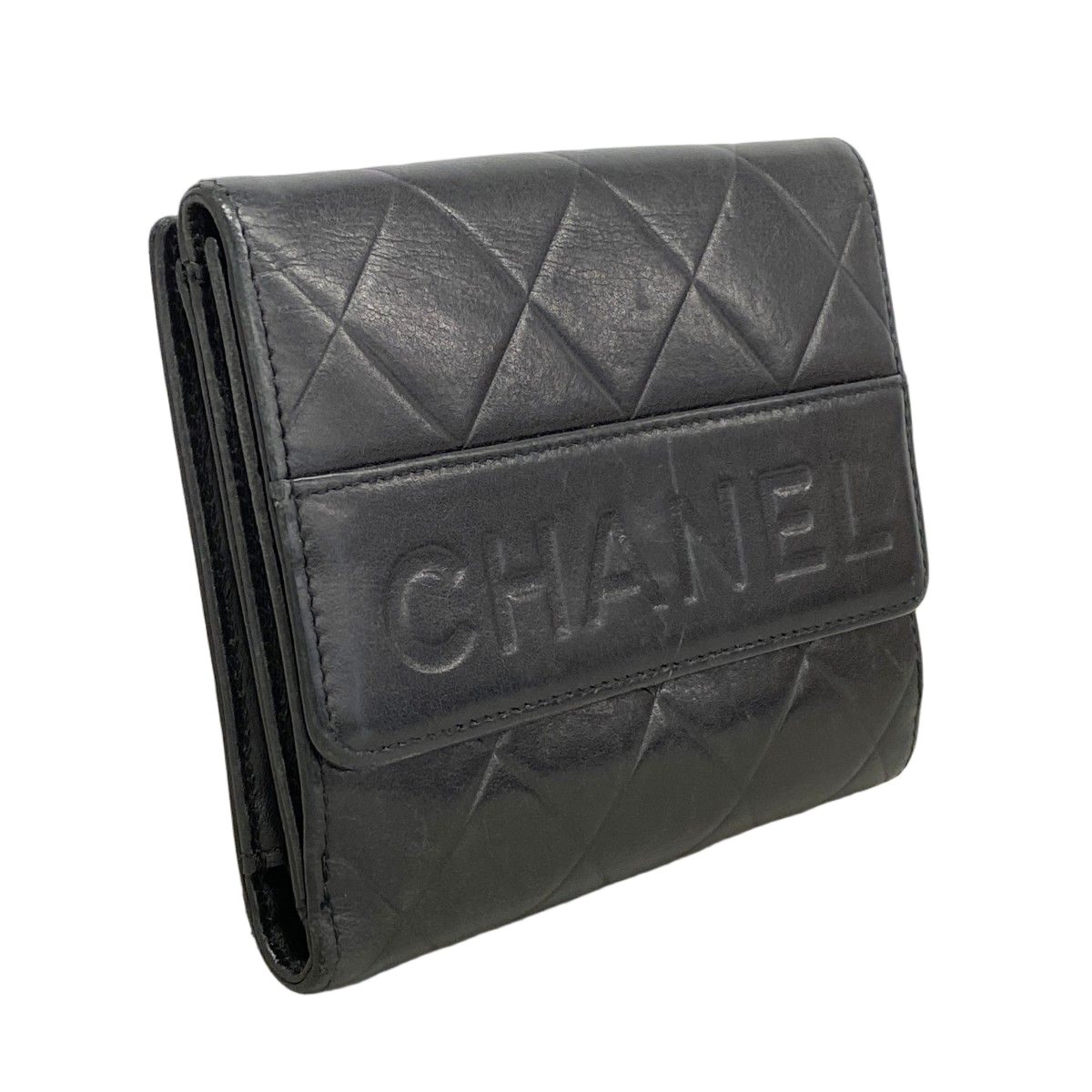 Chanel Wallet Quilted Lambskin Black Silver — view 2