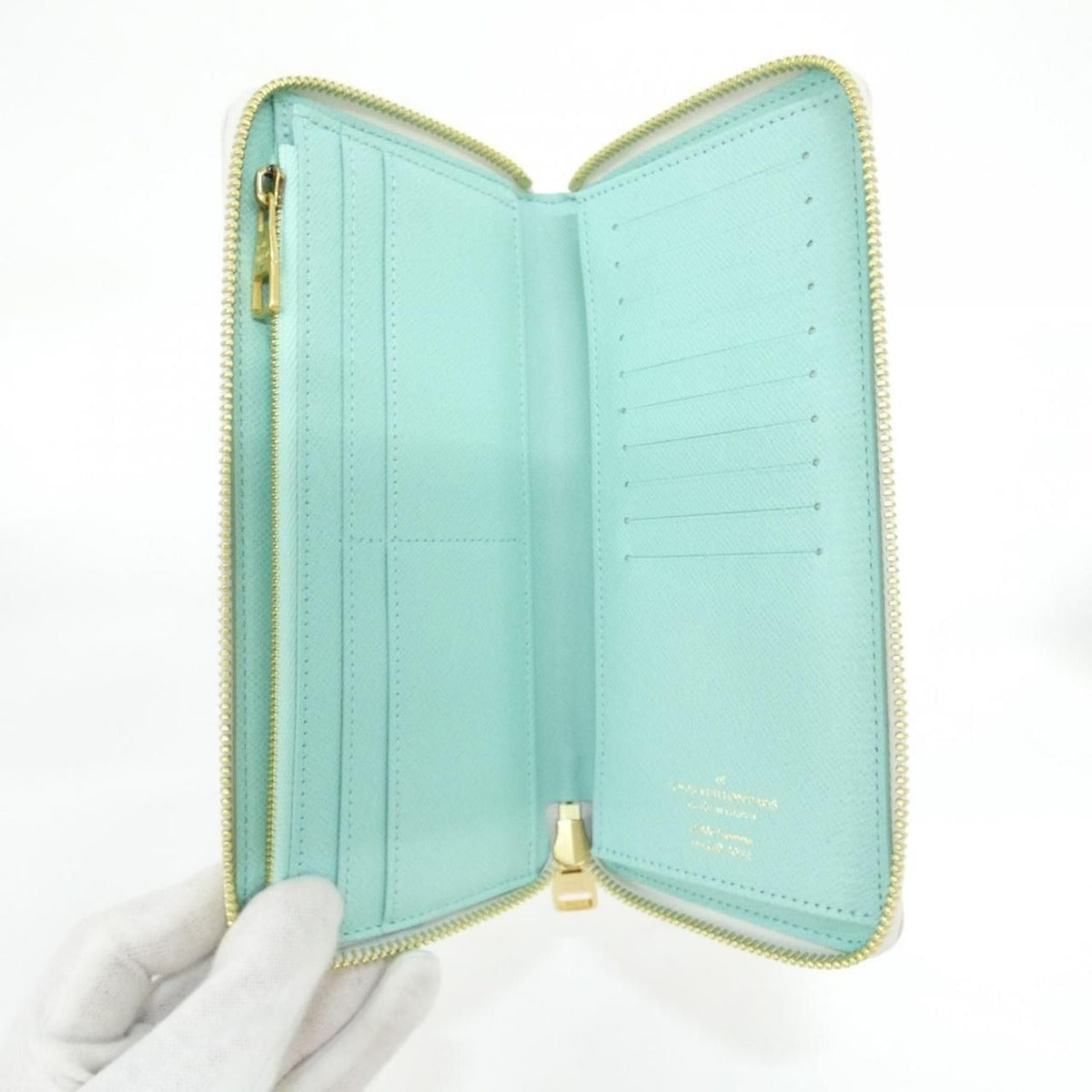 Louis Vuitton Damier Heritage Zippy Wallet Vertical Blanc — view 4