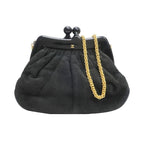 Chanel Clasp Chain Shoulder Bag Suede Xplastic Black Gdhardware — view 2