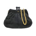Chanel Clasp Chain Shoulder Bag Suede Xplastic Black Gdhardware