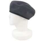Hermes Saint Honore Cotton Series Button Leather Trimming Beret Hat Gray — view 2