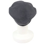 Hermes Saint Honore Cotton Series Button Leather Trimming Beret Hat Gray — view 4