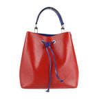 Louis Vuitton Neo Noe Handbag Leather Coquelicot Redish Blue Silver