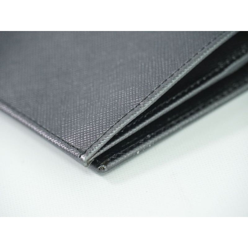 Prada Saffiano Leather Long Wallet Silver 2 M0836 — view 4