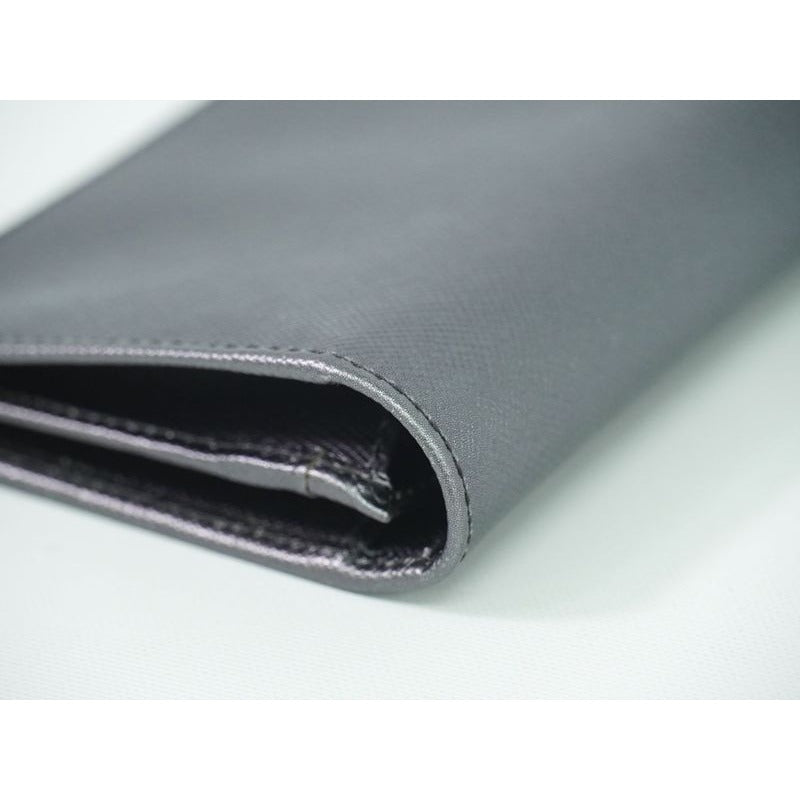 Prada Saffiano Leather Long Wallet Silver 2 M0836 — view 5