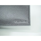 Prada Saffiano Leather Long Wallet Silver 2 M0836 — view 7