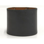 Hermes Bangle Kerry Dog Extreme Leather Plated Black Silver — view 2