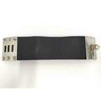 Hermes Bangle Kerry Dog Extreme Leather Plated Black Silver — view 6