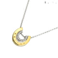Celine Horse Shoe Diamond Necklace 42 cm 18k WG YG White Yellow