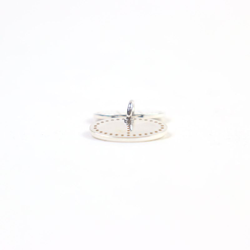 Hermes Eclipse Evelyne AG 925 H Logo Motif Perforated Oval Pendant Top Silver — view 9