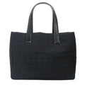 Chanel Line Tote MM Nylon Jacquard Leather Black