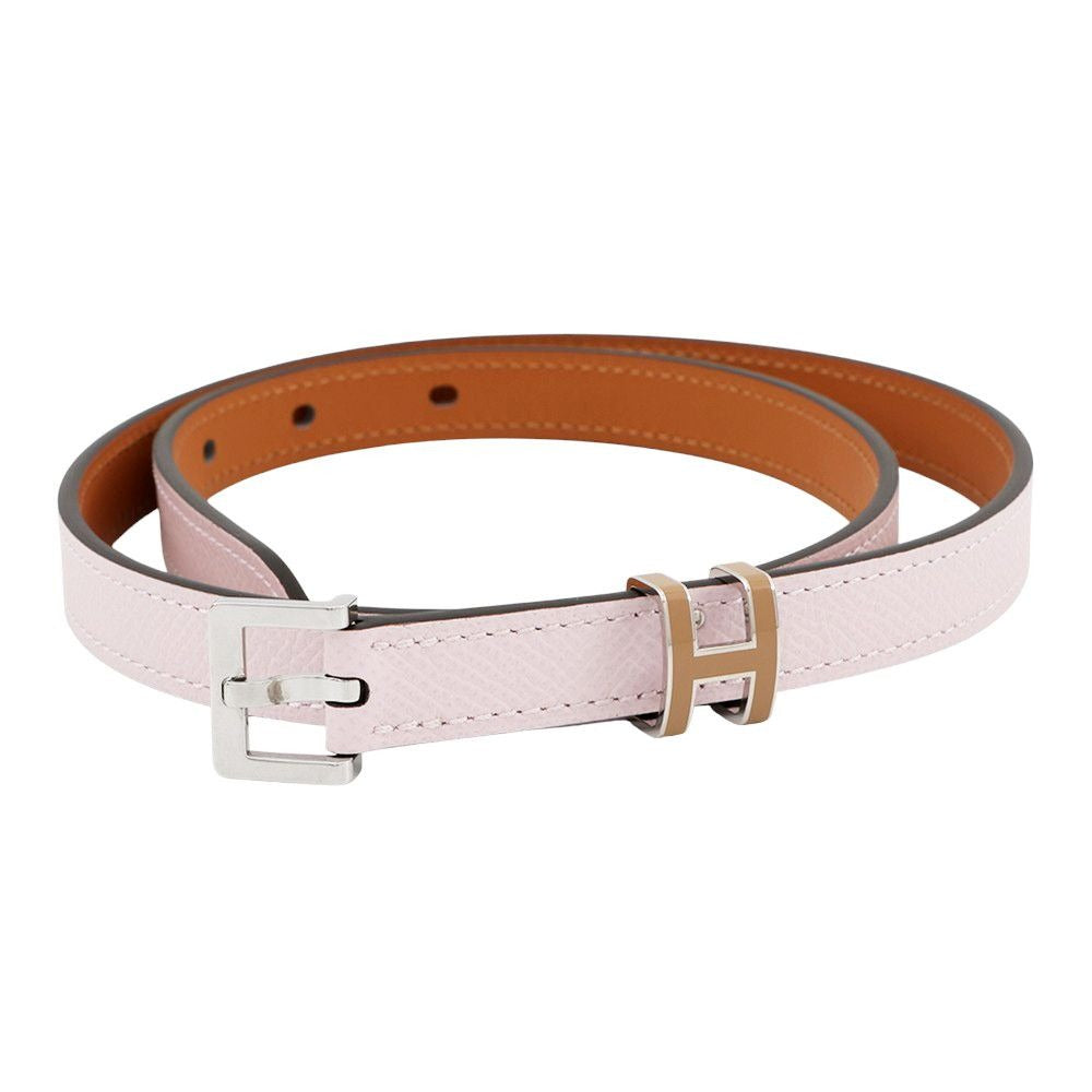 Hermes Belt Pop 15 Mobu Perlee Chai Silver Epsom 70 Mauve Pale