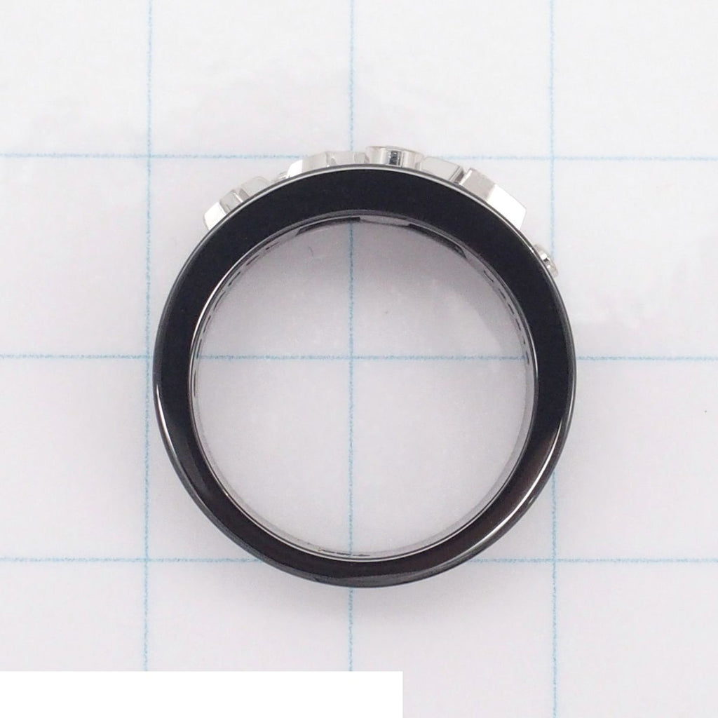 Chanel Cosmic Comet Ring Black White Gold Ceramic 18K Star Pave Diamond — view 5