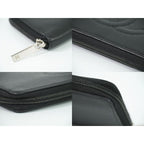 Chanel Coco Mark Round Zipper Long Wallet Caviar Leather — view 6