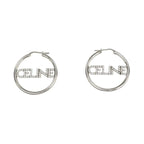 Celine Earrings Hoop Crystal Silver Color Pair Accessories — view 2