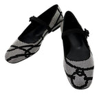 Hermes Ballet Shoes Light Rhinestone Suede 36 Black