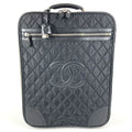 Chanel Travel Bag CC Logo Leather Nylon Black Carryon Luggage