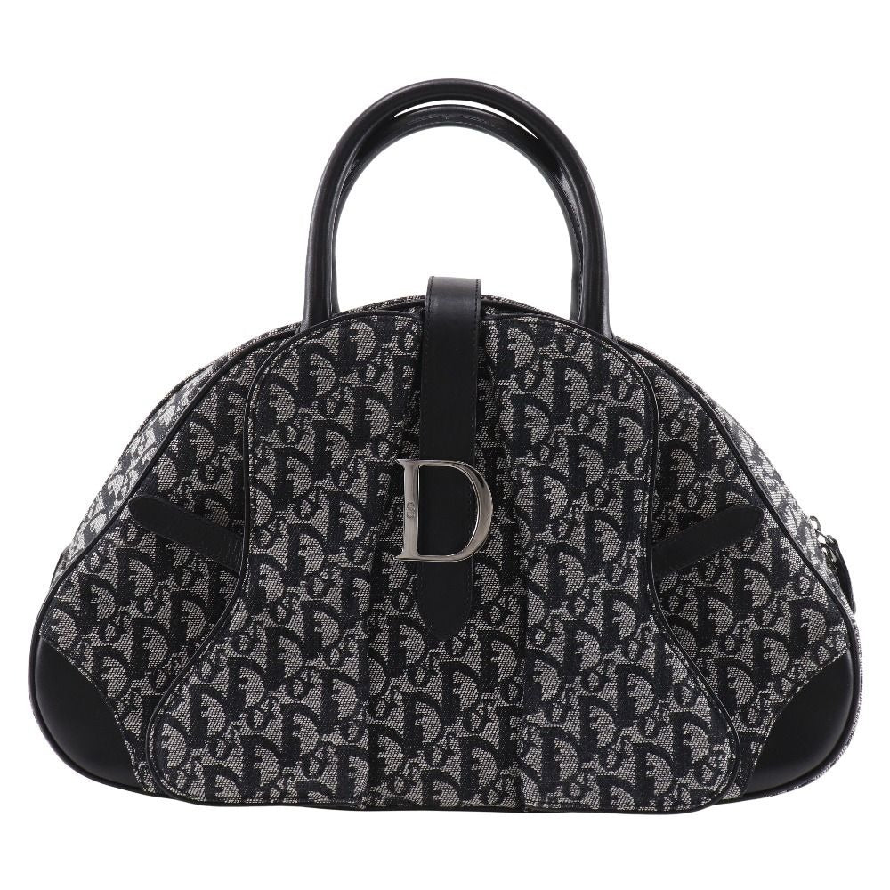 Dior Christian Double Saddle Bag Trotter Canvas Navy