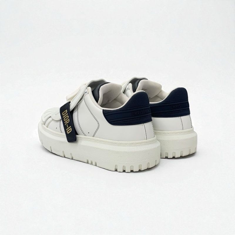 Christian Dior-id Sneakers Shoes Leather Rubber White Black Logo Velcro — view 4