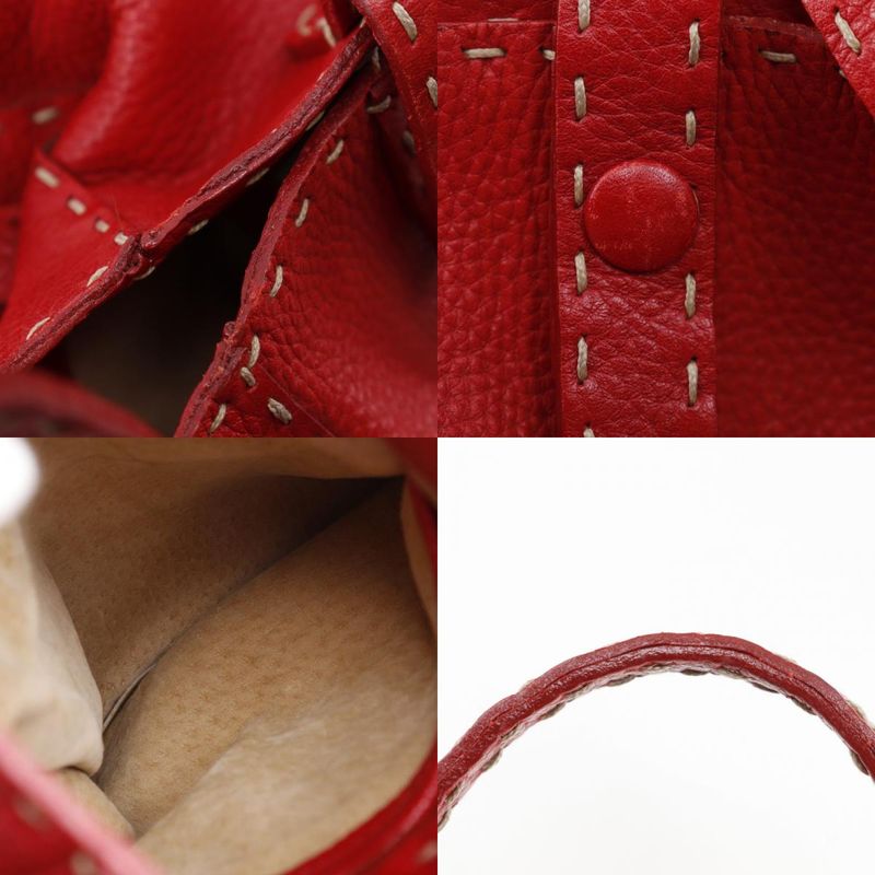 Fendi Selleria Leather Red Handbag — view 9