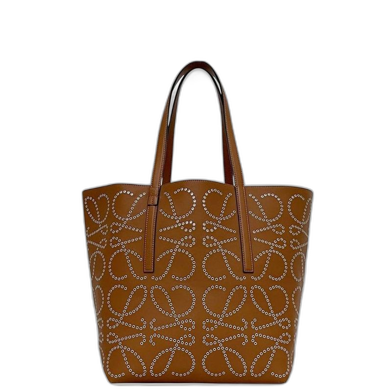 Loewe T Tote Brown Anagram Studded