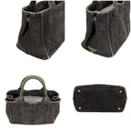 Prada Canapa SS 2-Way Mini Tote Shoulder Bag Denim Canvas Black — view 4