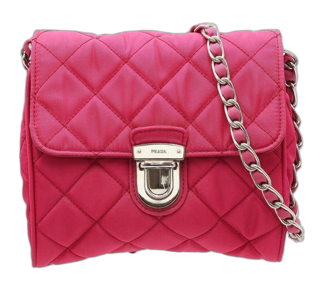 Prada Tessuto Impantou Quilted Shoulder Bag : Ibisco