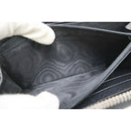 Gucci Zip Around Wallet Black White Leather Canvas — view 6