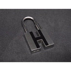 Hermes Motif Cadena Padlock Key Silver Black