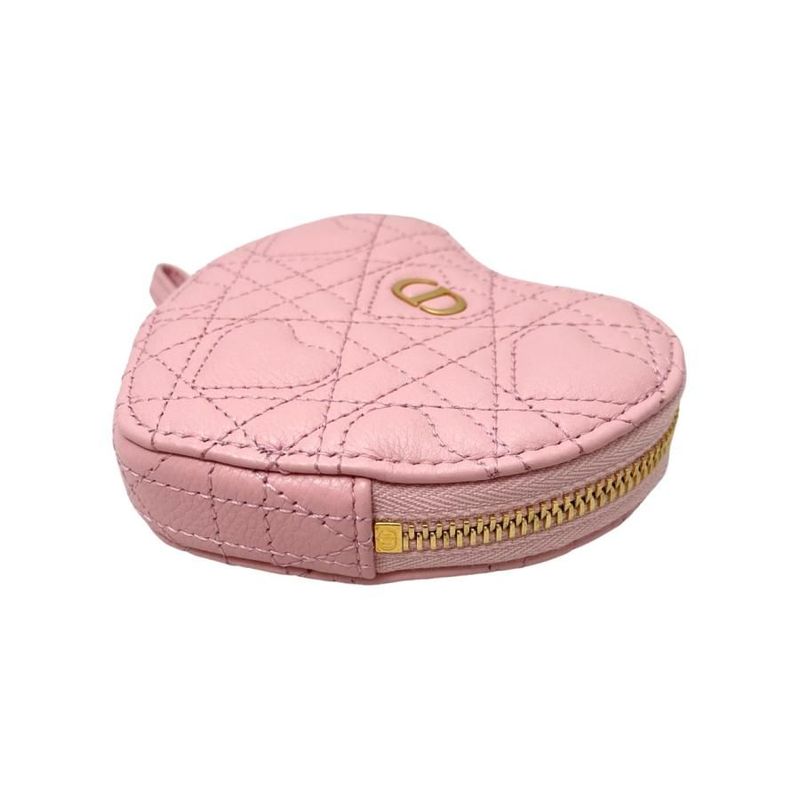Christian Dior Chain Heart Pouch S5097 Unid Calfskin Pink — view 3