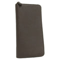 Prada Round Zipper Long Wallet Leather Brown 2 Ml220