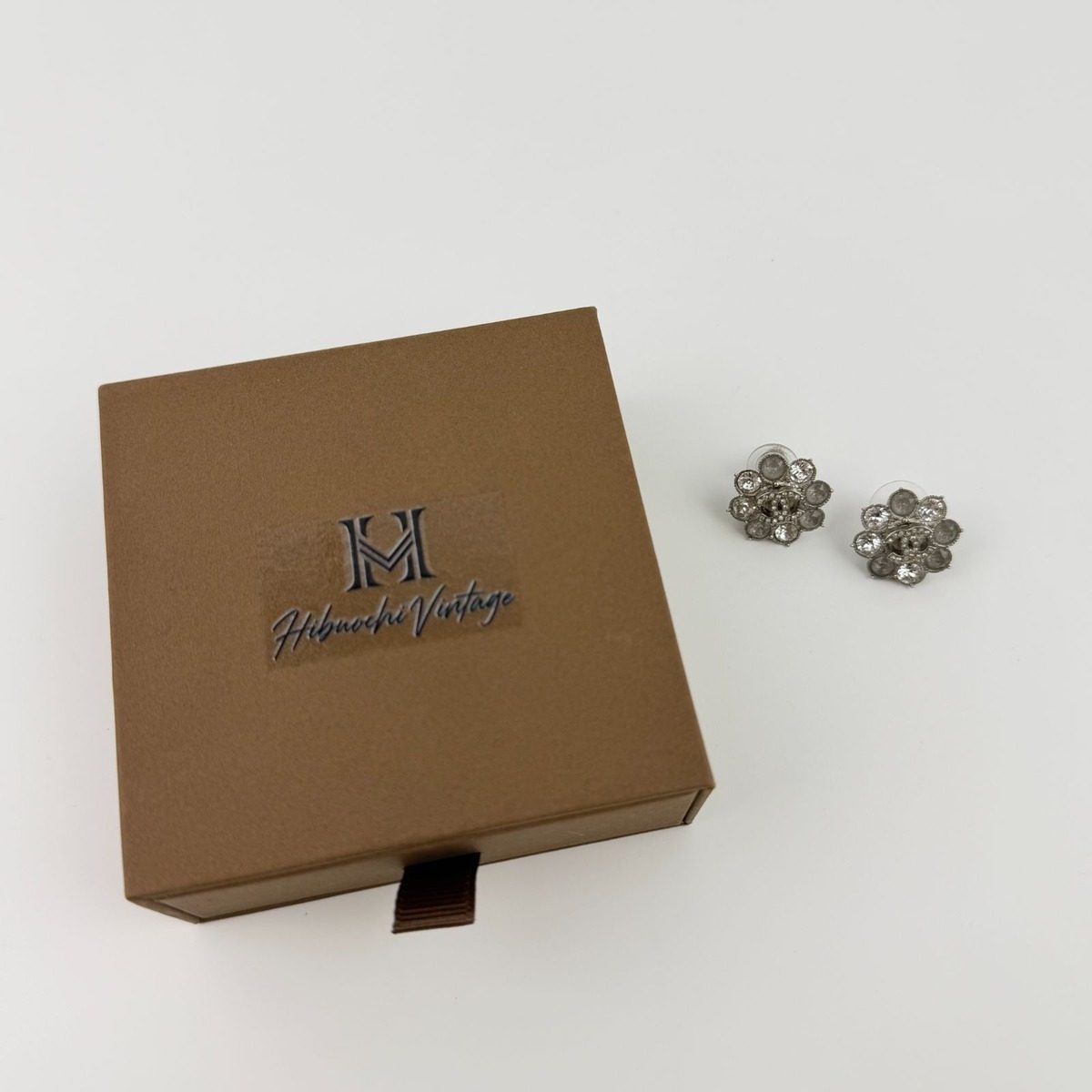 Chanel CC Logo Earrings Silver Vintage — view 2