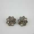 Chanel CC Logo Earrings Silver Vintage
