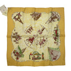 Hermes Scarf les Triples de Paris Mischievous Triplets 100% Silk Yellow — view 2
