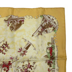 Hermes Scarf les Triples de Paris Mischievous Triplets 100% Silk Yellow — view 4