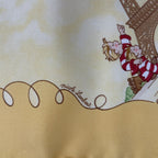 Hermes Scarf les Triples de Paris Mischievous Triplets 100% Silk Yellow — view 7