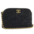 Chanel Chain Shoulder Pouch Velvet Black