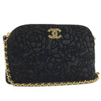 Chanel Chain Shoulder Pouch Velvet Black
