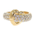 Celine Logo Half Pave Rin 18K Yellow Gold Diamond