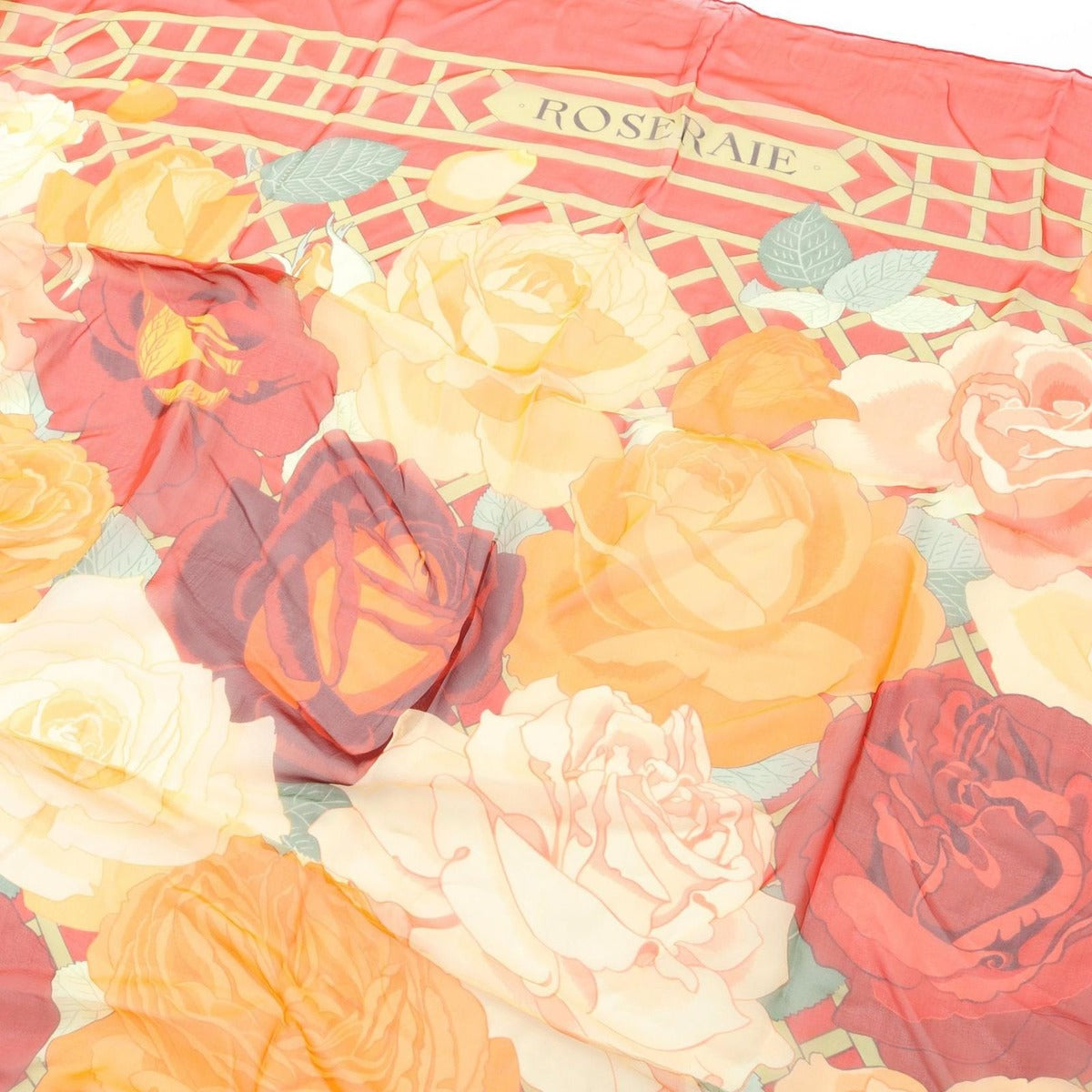 Hermes Scarf Shawl Carre 140 Muslin Roseraie Silk Red Multicolor — view 2